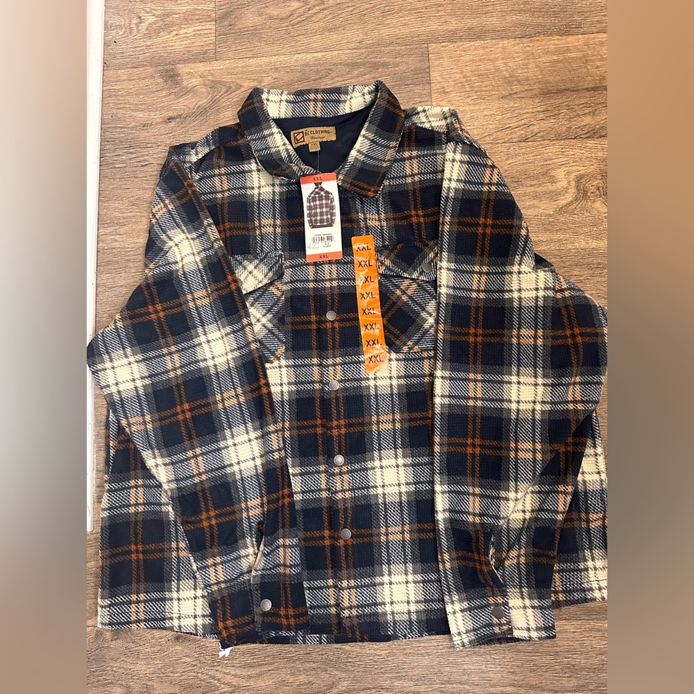 NWT BC Clothing Men's Textured Flannel Button Cuffs Branded Buttons Heavyweight - Picture 9 of 14